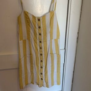 Yellow striped bodycon dress